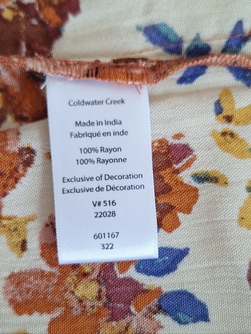 NWOT Coldwater Creek Rust Floral Peasant Blouse - Picture 7 of 7
